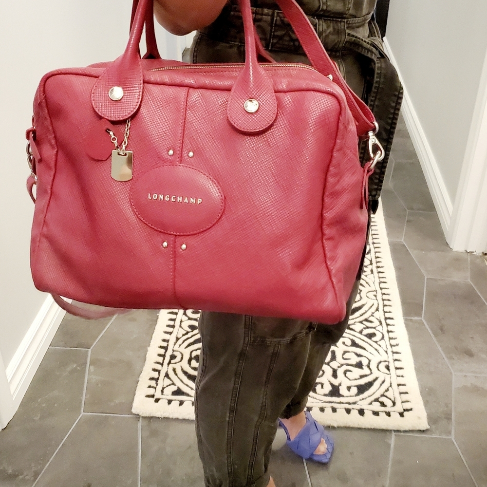 Longchamp Quadri Leather Satchel Crossbody